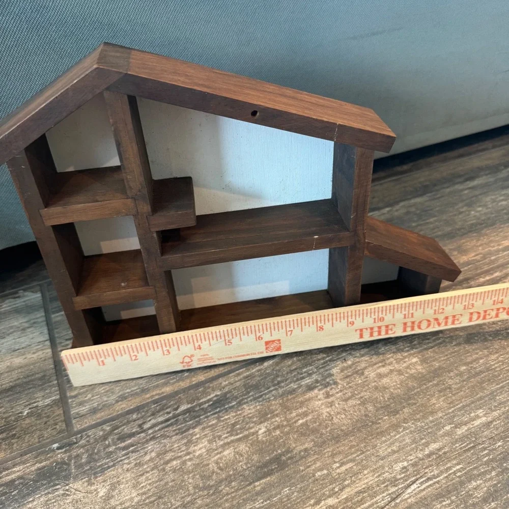 Americana Primitive Wood Shadow Box‎ Shelf Miniatures Folk Art Farmhouse Trinket